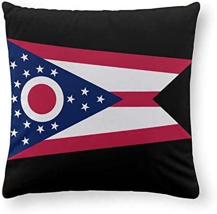 Флисовое Одеяло с Флага на щата Охайо, Възглавница За Пътуване, Упаковываемые Плюшени Завивки за Офис, Разтегателен диван, Къмпинг, 60x70